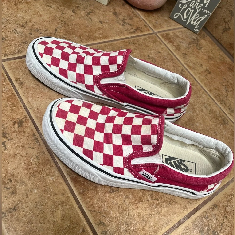 Pink Checkered Vans Women’s Size 5 - Picture 2 of 6